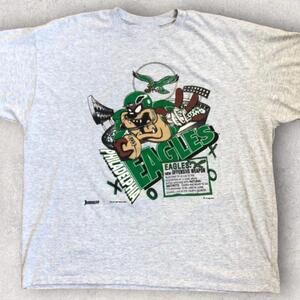 1992 Philadelphia Eagles X Tasmanian Devil Looney Tunes T Shirt